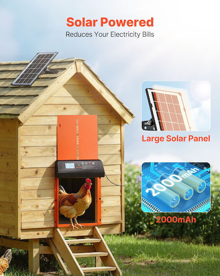 Vevor Automatic Chicken Coop Door with Solar Panel 25x35cm