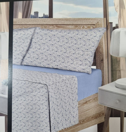 Homestyle Super-Doppel 160x200+33cm mit Gummizug Blue