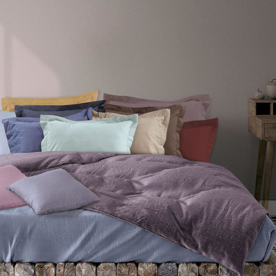 Das Home 1011 Σεντόνι Ημίδιπλο με Λάστιχο 120x200+35εκ. Ροζ