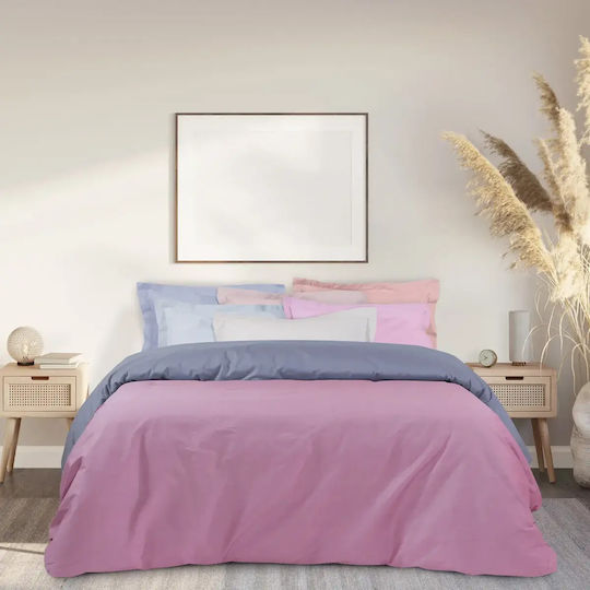 Das Home 1011 Σεντόνι Ημίδιπλο με Λάστιχο 120x200+35εκ. Ροζ