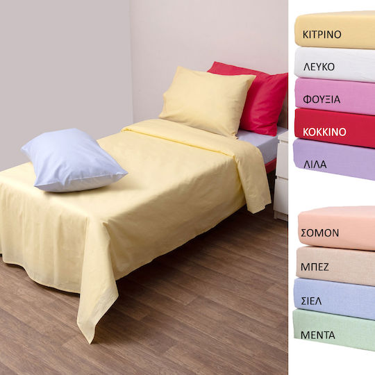 Viopros Cearceaf De Pat Single Cu Hugger Din Cauciuc 100x200+25cm Bej