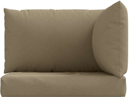 vidaXL Garden Chair Cushions with Backrest Taupe 3 Pieces