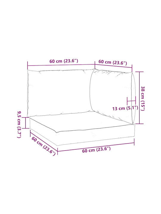 vidaXL Garden Chair Cushions with Backrest Taupe 3 Pieces
