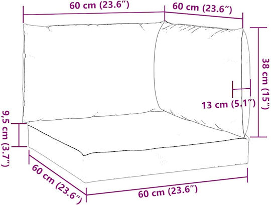 vidaXL Garden Chair Cushions with Backrest Taupe 3 Pieces