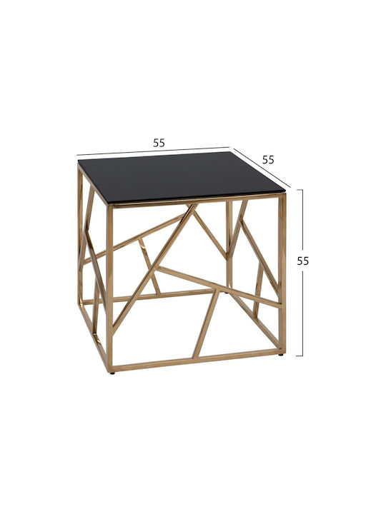 Masa Centrală Pătrată Jana Din Sticlă Neagră L55xL55xÎ55cm
