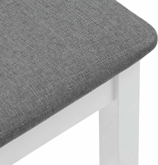 Taburete Bar Cu Spătar Din Lemn Alb 2 Buc 35.5x42.5x79.5 cm