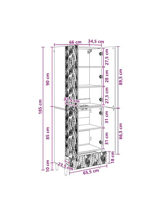 Βιβλιοθήκες Γκρι Σκυροδέματος (2τμχ) 66x34.5x95εκ.