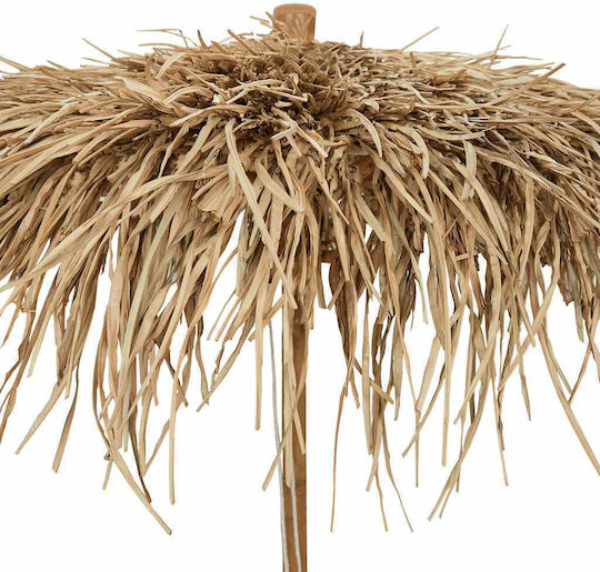 Professioneller Geflecht Holz Beigefarbener Garten- und Terrassen-Sonnenschirm 1,8x1,8m