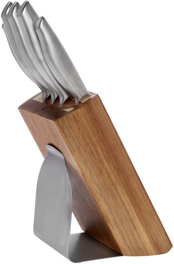 Cryspo Trio Block Hollow Knife Set with Stainless Steel Base 6 Pieces