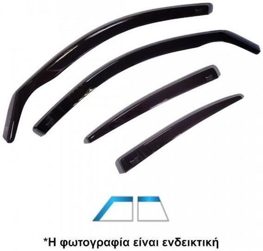 Set Car Windbreakers Flexible Tinted Plastic Heko Porsche Cayenne Coupe 5d 2019+ 4 Pieces Anem.set26310