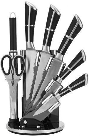 Elekom Messer Set mit Sockel aus Rostfreiem Stahl