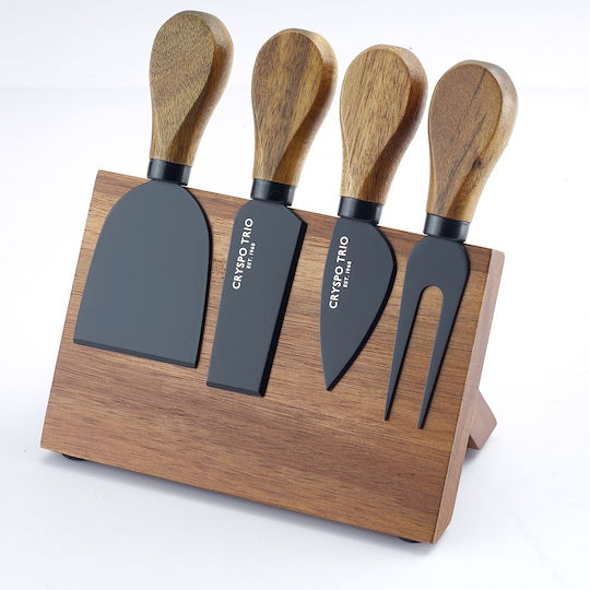 Cryspo Trio Soul Kitchen Messer Set mit Sockel aus Rostfreiem Stahl 5 Stück