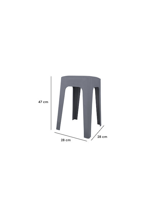 Gartenhocker aus Polypropylen 685700 mit Kissen Anthrazit 28x28x47cm