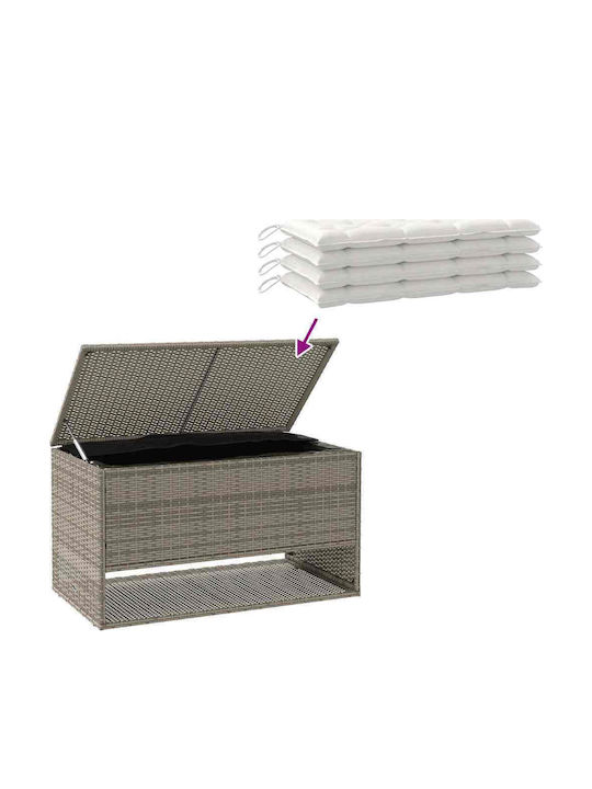 vidaXL Outdoor Storage Box Rattan Gray L100xW55xH55.5cm
