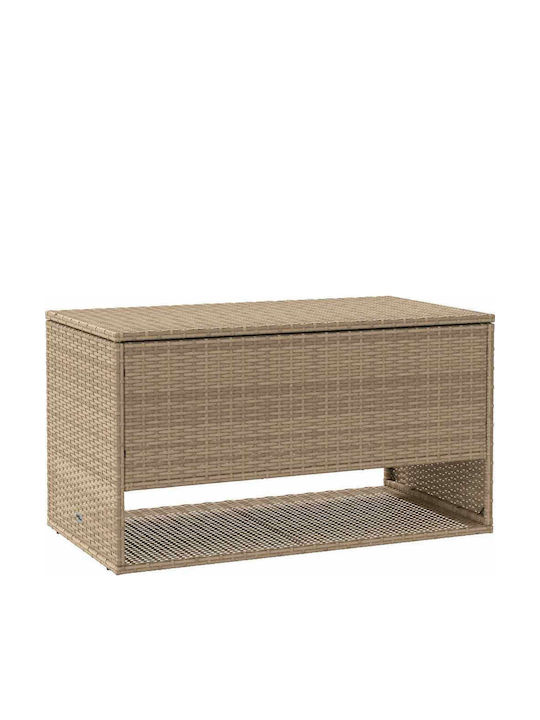vidaXL Μπαούλο Αποθήκευσης Εξωτερικού Χώρου Rattan Μ100xΠ55xΥ55.5εκ.