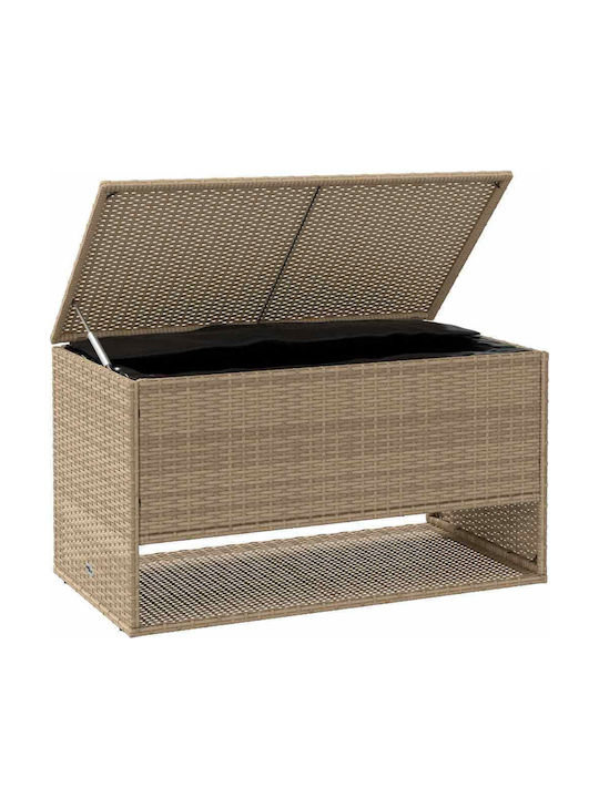 vidaXL Outdoor Storage Box Rattan Beige L100xW55xH55.5cm