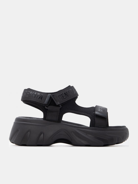 Sandale Casual Damă Flatforme Negre