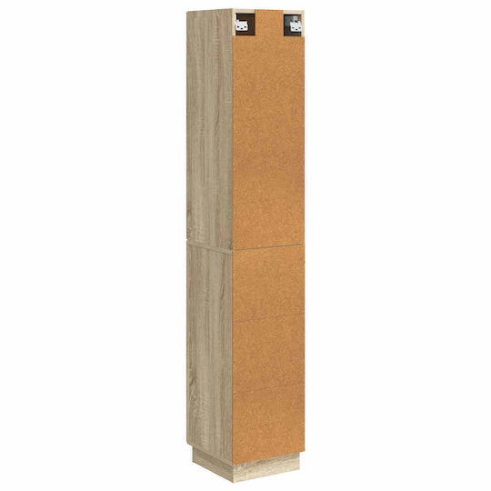 vidaXL Bathroom Column Cabinet Wall Hung M33xD34.5xH87cm Sonoma