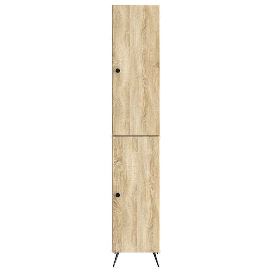 vidaXL Bathroom Column Cabinet Wall Hung M33xD34.5xH90cm Sonoma