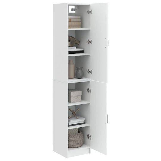 vidaXL Badezimmer-Säulenschrank Wandhängeschrank M33xB34.5xH87cm Weiß