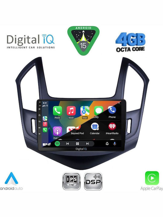 Digital IQ Car Audio System for Chevrolet Cruze 2013-2015 (Bluetooth/USB/WiFi/GPS/Apple CarPlay/Android Auto) with 9" Touch Screen