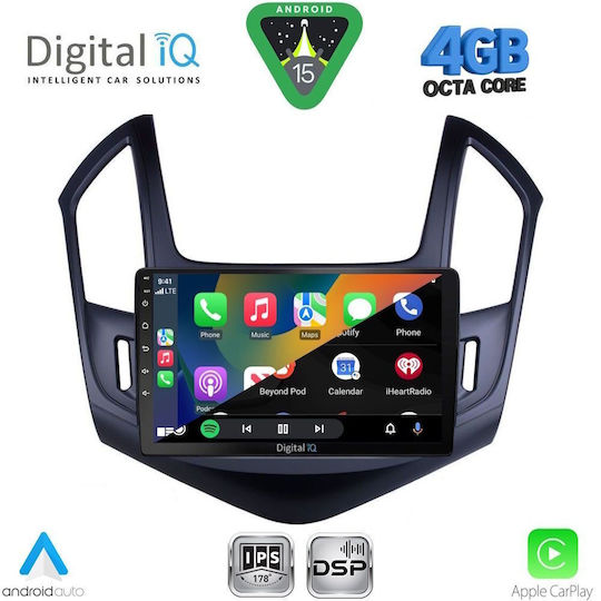 Digital IQ Car Audio System for Chevrolet Cruze 2013-2015 (Bluetooth/USB/WiFi/GPS/Apple CarPlay/Android Auto) with 9" Touch Screen