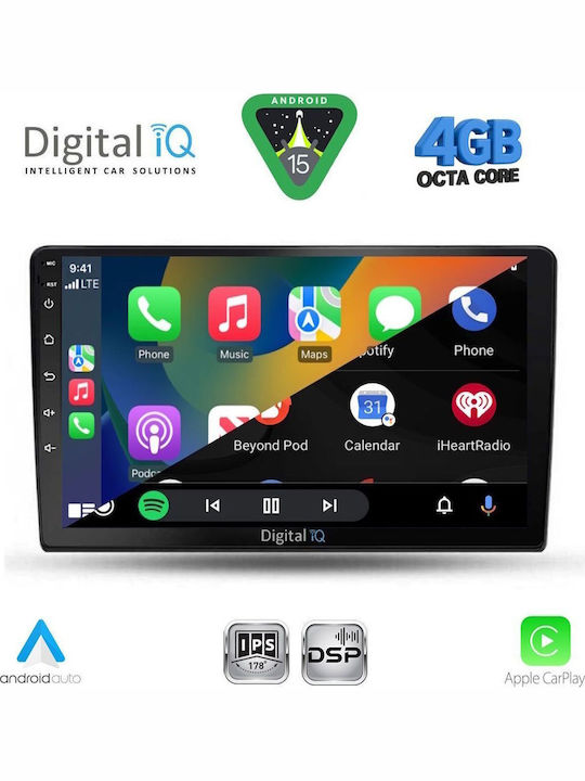 Digital IQ Car Audio System for Renault Logan Dacia Duster Logan Sandero 2006-2012 Bluetooth USB WiFi GPS Apple CarPlay Android Auto with 9" Touch Screen
