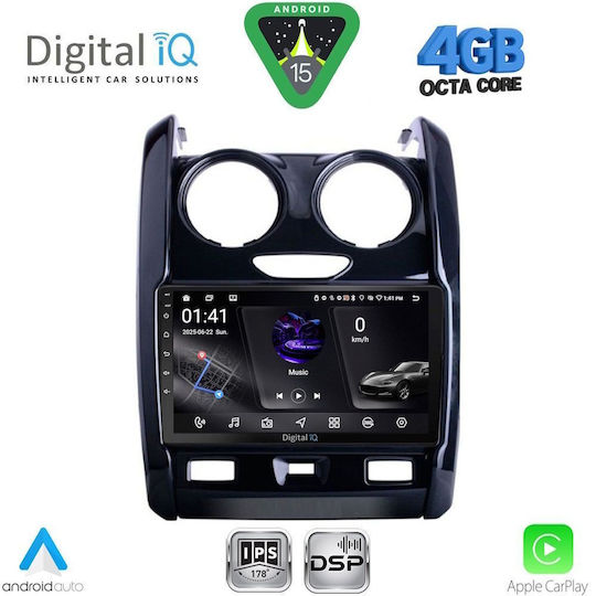 Digital IQ Ηχοσύστημα Αυτοκινήτου για Renault Logan Dacia Duster / Logan / Sandero 2006-2012 (Bluetooth/USB/WiFi/GPS/Apple-Carplay/Android-Auto) με Οθόνη Αφής 9"