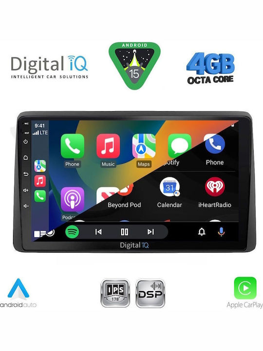 Digital IQ Car Audio System for Dacia Duster 2019 (Bluetooth/USB/WiFi/GPS/Apple CarPlay/Android Auto) with 10" Touch Screen