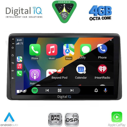 Digital IQ Car Audio System for Dacia Duster 2019 (Bluetooth/USB/WiFi/GPS/Apple CarPlay/Android Auto) with 10" Touch Screen