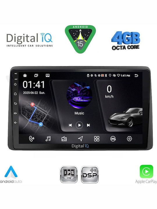 Digital IQ Car Audio System for Renault Logan Dacia Duster Logan Sandero 2006-2012 Bluetooth USB WiFi GPS Apple CarPlay Android Auto with 9" Touch Screen