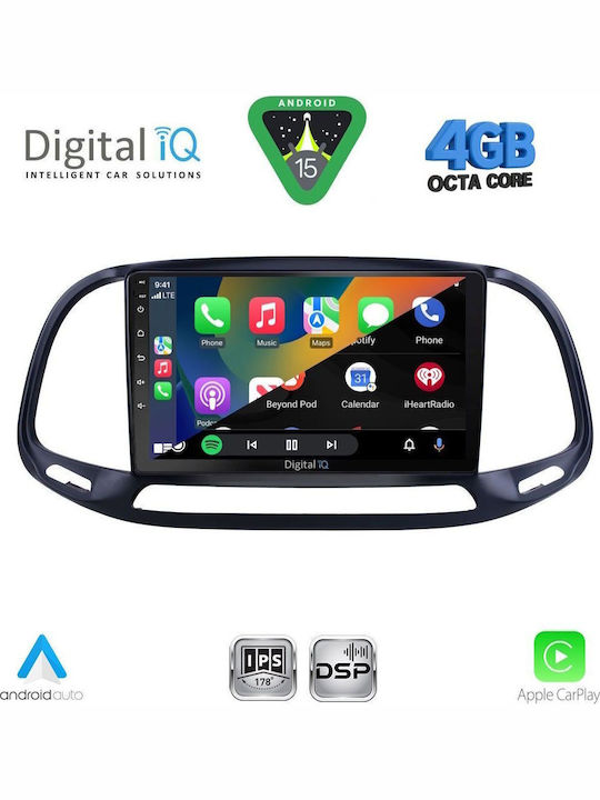 Digital IQ Car Audio System for Opel Combo Fiat Doblo 2015-2018 Bluetooth USB WiFi GPS Apple CarPlay Android Auto with 9" Touch Screen