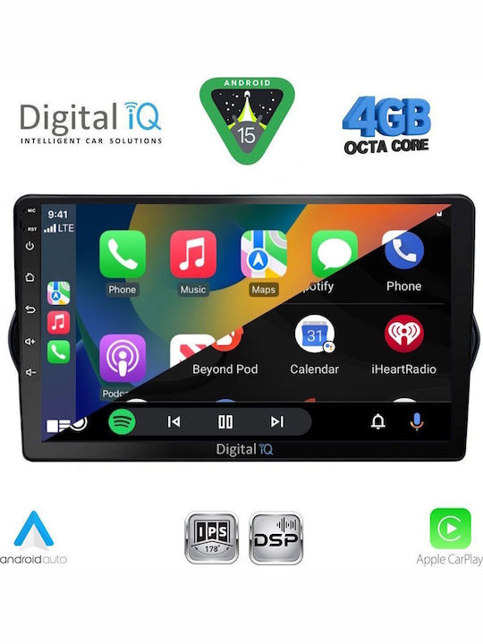 Digital IQ Auto-Audiosysteme für Fiat Tipo 2015-2023 Bluetooth USB Eingebautes Wi-Fi GPS Apple CarPlay Android Auto mit 9 Zoll Touchscreen DIGITAL IQ RSG 6148 CPA