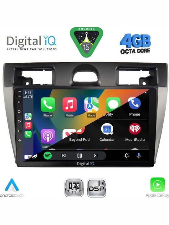 Digital IQ Car Audio System for Ford Fiesta 2005-2008 (Bluetooth/USB/WiFi/GPS/Apple CarPlay/Android Auto) with 9" Touch Screen