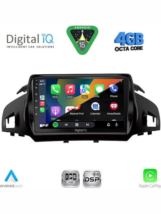 Digital IQ Ηχοσύστημα Αυτοκινήτου για Ford Kuga / C-Max 2013-2019 (Bluetooth/USB/WiFi/GPS/Apple-Carplay/Android-Auto) με Οθόνη Αφής 9"