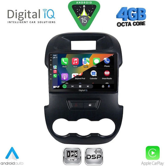 Digital IQ Car Audio System for Ford Ranger 2011-2015 Bluetooth USB WiFi GPS Apple CarPlay Android Auto with 9" Touch Screen