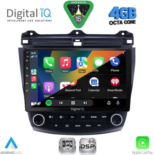 Digital IQ Ηχοσύστημα Αυτοκινήτου για Honda Accord 2003-2007 με Clima (Bluetooth/USB/WiFi/GPS/Apple-Carplay/Android-Auto) με Οθόνη Αφής 10"
