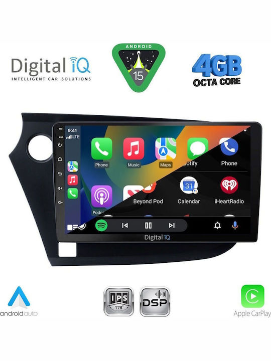 Digital IQ Auto-Audiosysteme für Honda Insight 2009-2014 Bluetooth USB Eingebautes Wi-Fi GPS Apple CarPlay Android Auto mit 9 Zoll Touchscreen DIGITAL IQ RSG 6205 CPA
