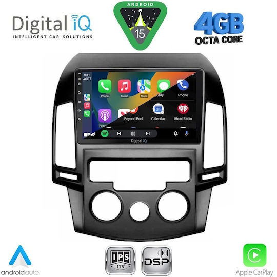 Digital IQ Ηχοσύστημα Αυτοκινήτου για Hyundai i30 2007-2012 με A/C (Bluetooth/USB/WiFi/GPS/Apple-Carplay/Android-Auto) με Οθόνη Αφής 9"
