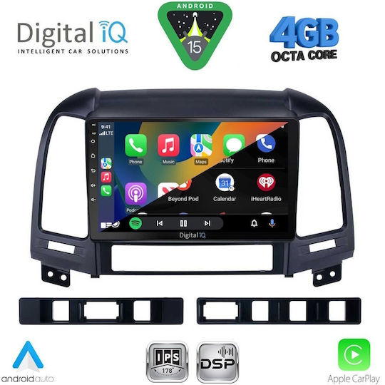 Digital IQ Ηχοσύστημα Αυτοκινήτου για Hyundai Santa Fe 2005-2013 (Bluetooth/USB/WiFi/GPS/Apple-Carplay/Android-Auto) με Οθόνη Αφής 9"