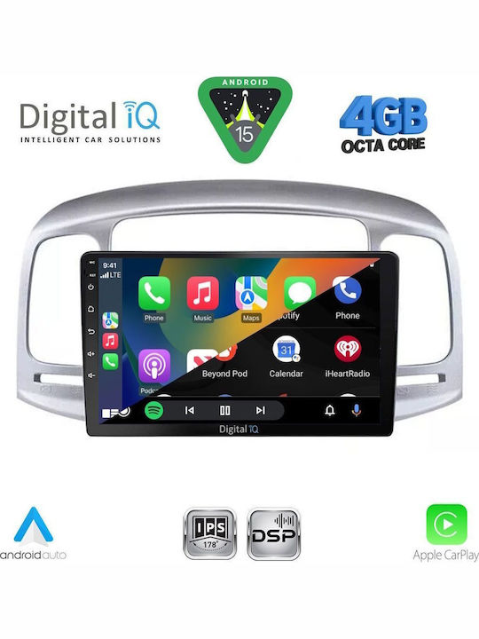 Digital IQ Car Audio System for Hyundai Accent 2005-2012 (Bluetooth/USB/WiFi/GPS/Apple CarPlay/Android Auto) with 9" Touch Screen