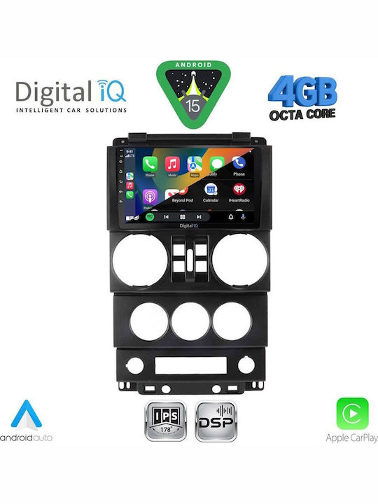 Digital IQ Car Audio System for Jeep Wrangler 2006-2011 Bluetooth USB WiFi GPS Apple CarPlay Android Auto with 9" Touch Screen