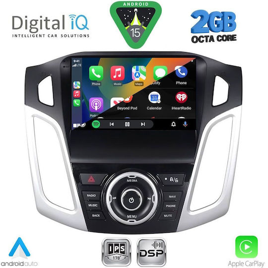 Digital IQ Car Audio System for Ford Focus 2011-2018 Bluetooth USB WiFi GPS Apple CarPlay Android Auto with 9" Touch Screen