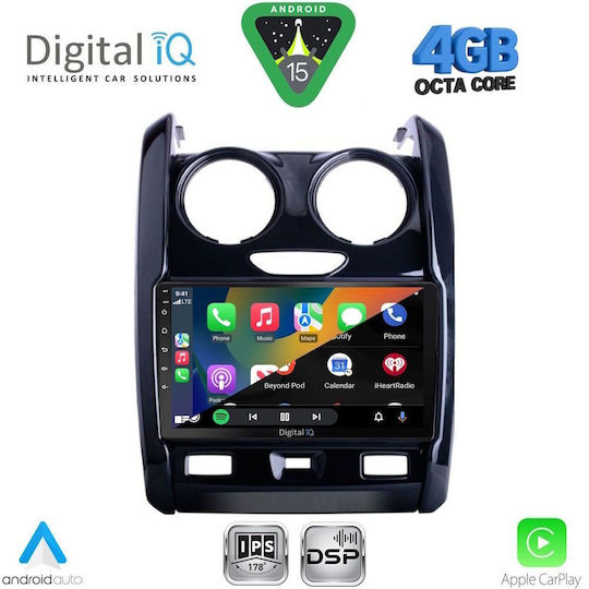 Digital IQ Car Audio System for Dacia Duster 2012-2019 Bluetooth USB WiFi GPS Apple CarPlay Android Auto with 9" Touch Screen