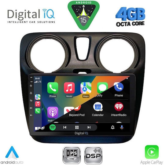 Digital IQ Car Audio System for Dacia Dokker 2012-2022 (Bluetooth/USB/WiFi/GPS/Apple CarPlay/Android Auto) with 9" Touch Screen