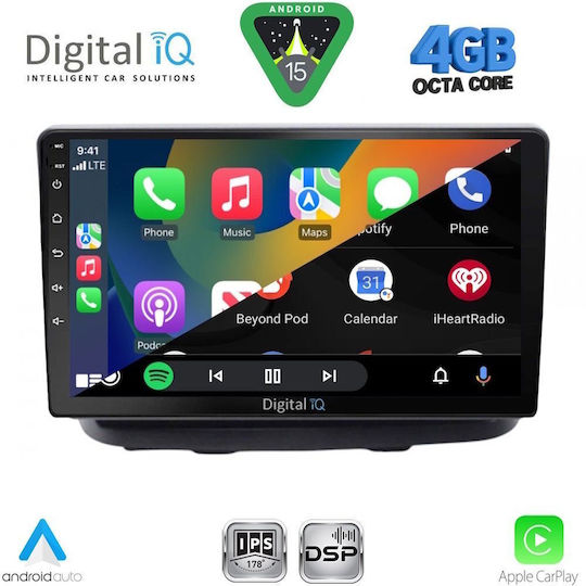 Digital IQ Car Audio System for Fiat Doblo 2002-2009 Bluetooth USB WiFi GPS Apple CarPlay Android Auto with 10" Touch Screen