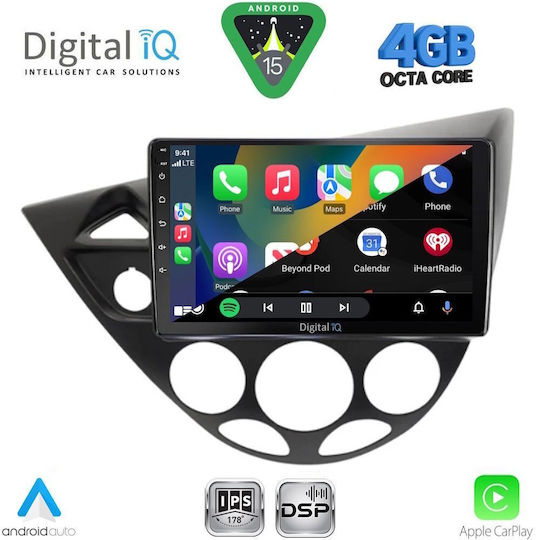 Digital IQ Car Audio System for Ford Focus 1998-2004 Bluetooth USB WiFi GPS Apple CarPlay Android Auto with 9" Touch Screen
