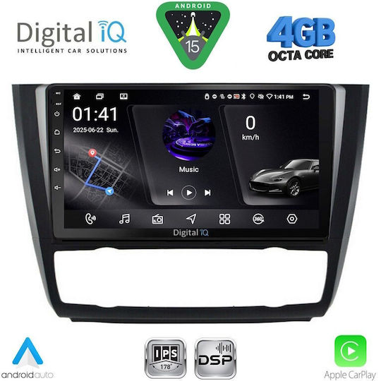 Digital IQ Car Audio System for BMW Series 1 2004-2013 with A/C Bluetooth USB WiFi GPS Apple CarPlay Android Auto with 9" Touch Screen