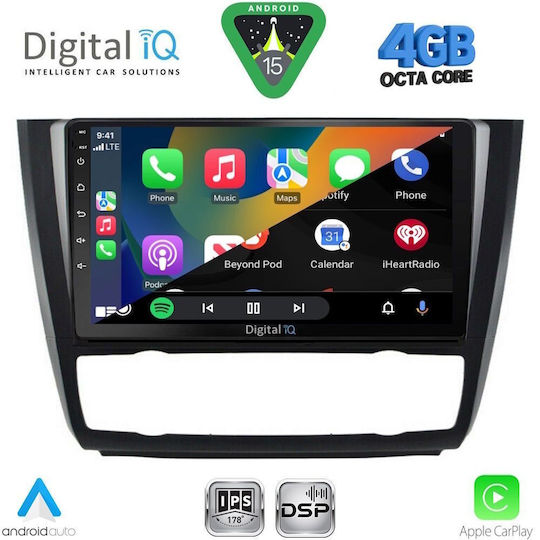 Digital IQ Car Audio System for BMW Series 1 2004-2013 with A/C Bluetooth USB WiFi GPS Apple CarPlay Android Auto with 9" Touch Screen