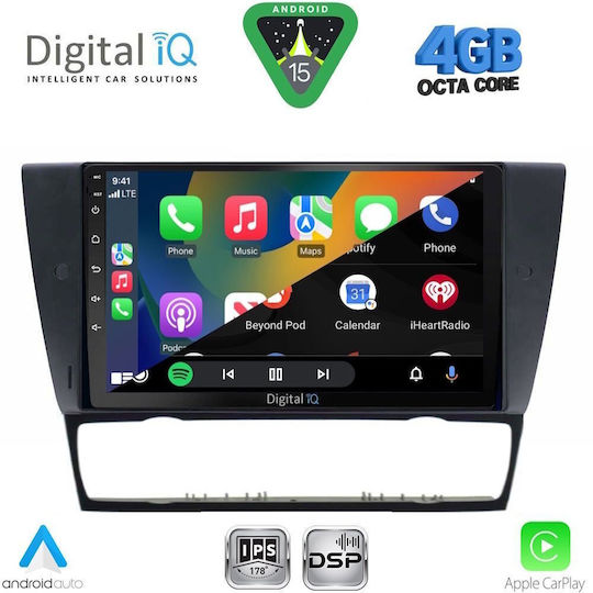 Digital IQ Car Audio System for BMW Series 1 2004-2013 with A/C Bluetooth USB WiFi GPS Apple CarPlay Android Auto with 9" Touch Screen